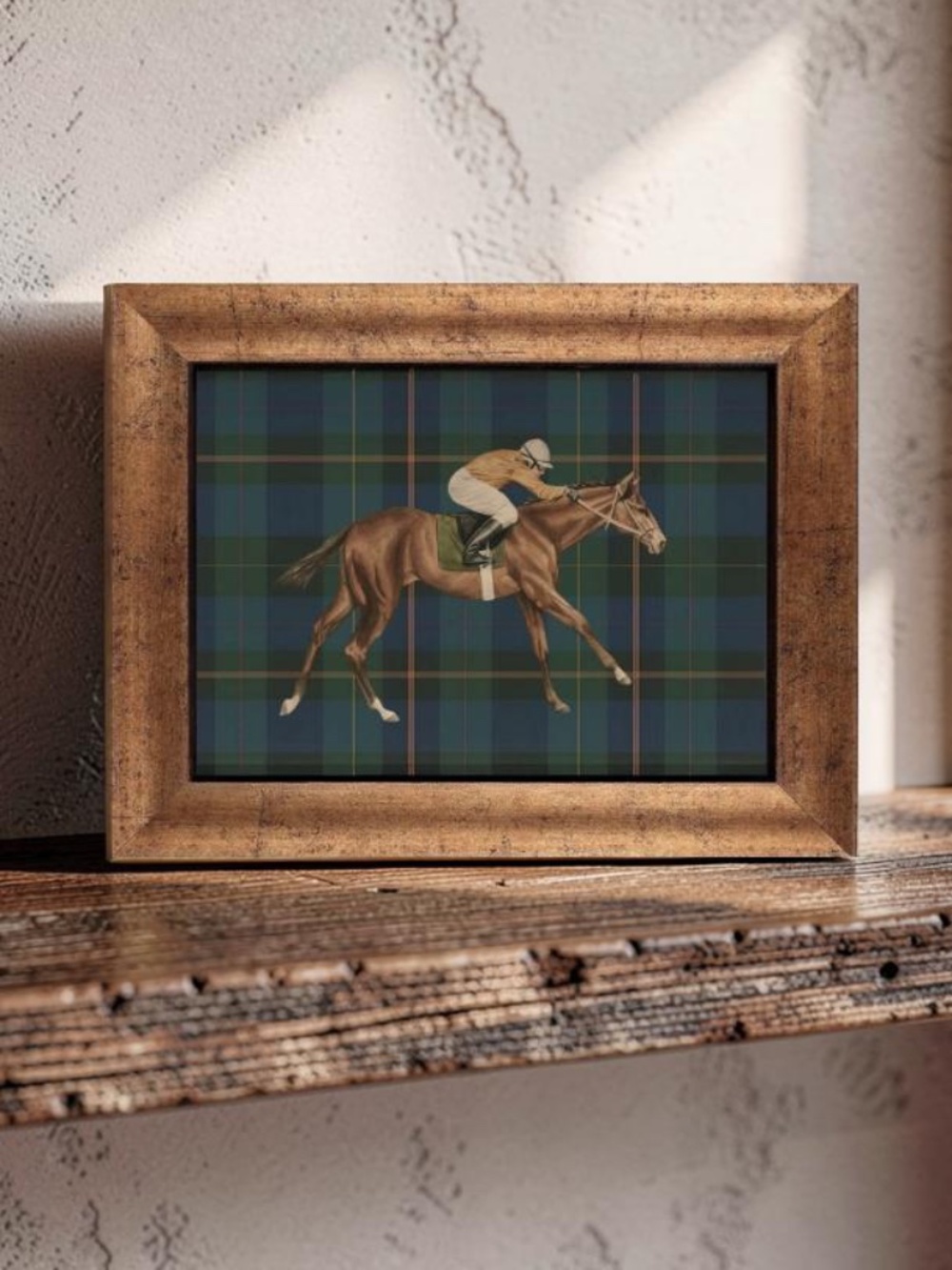 Countryside Equestrian Plaid Framed Art